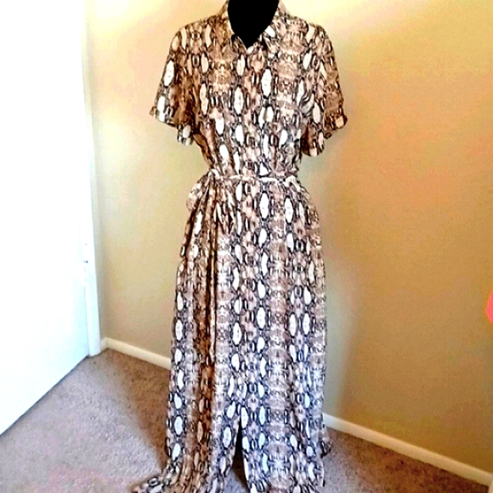 Socialite Floor Length Snake Print Dress